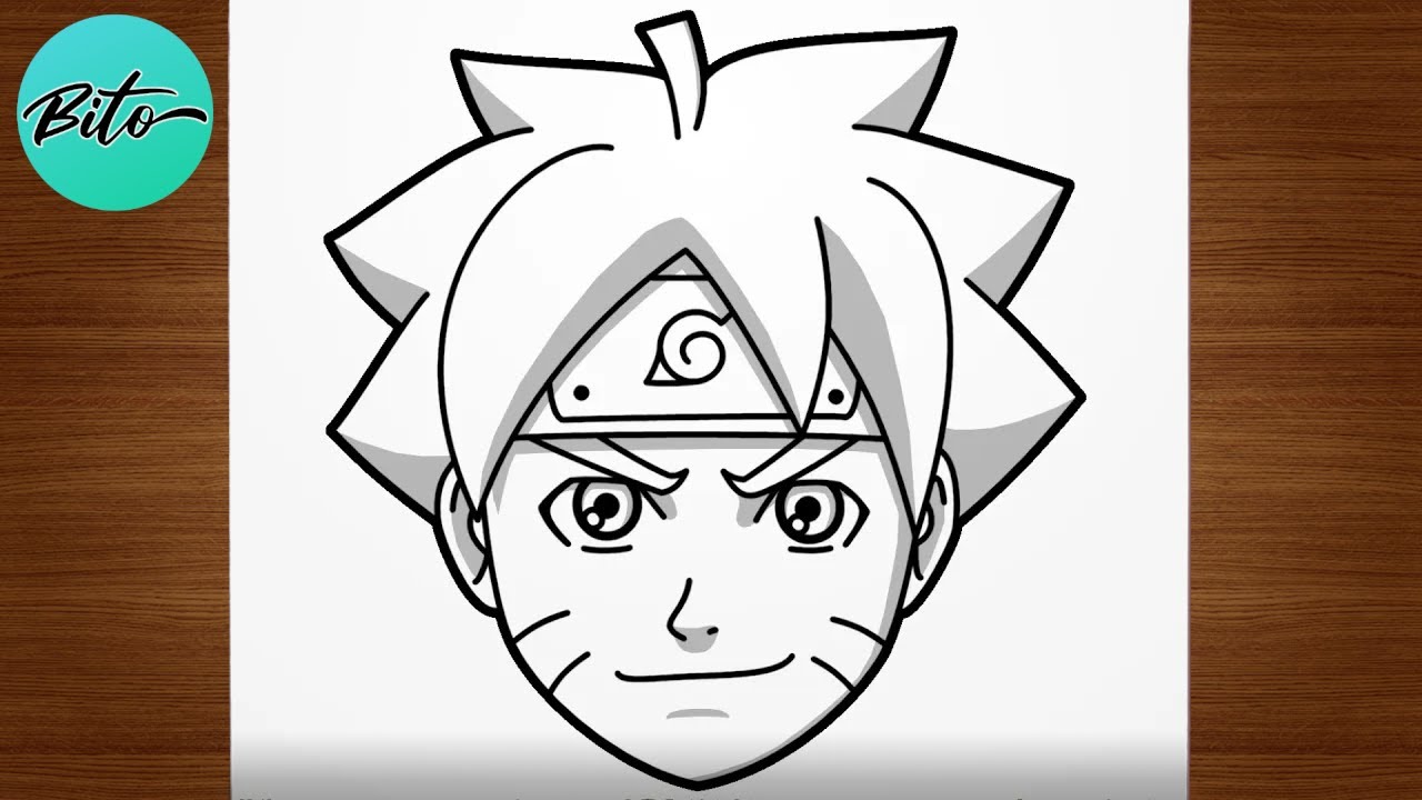 Como desenhar o BORUTO (Naruto) passo a passo, fácil e rápido 