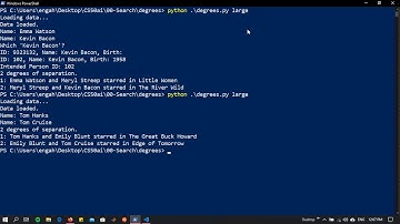 CS50ai project 0a: degrees "Six Degrees of Kevin Bacon game"