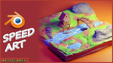 Environment Design 3D Illustration - Blender 2.8 Speed Tutorial 3D Modeling and Rendering