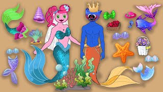 GUESS how FAMILY Long Legs and Huggy get the mermaid costume at the aquarium