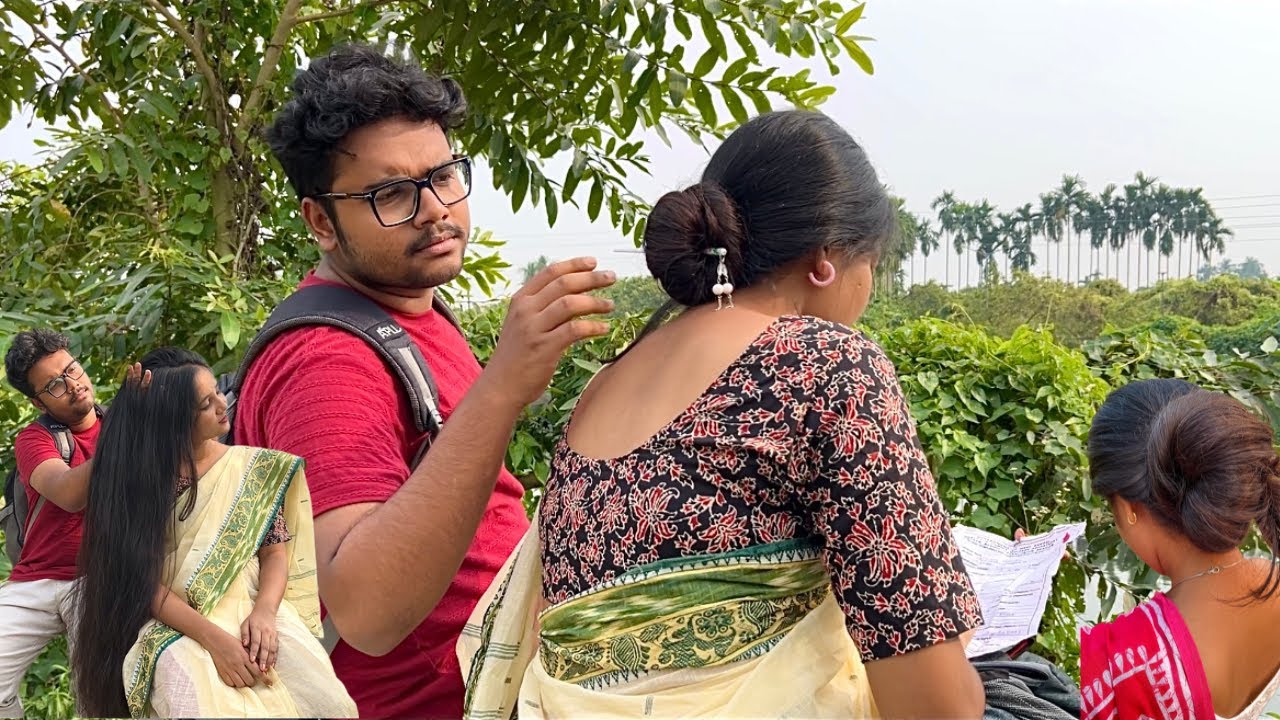 Unconscious long hair play with tuition friend | Secretly hair play by friend | Long hair play story