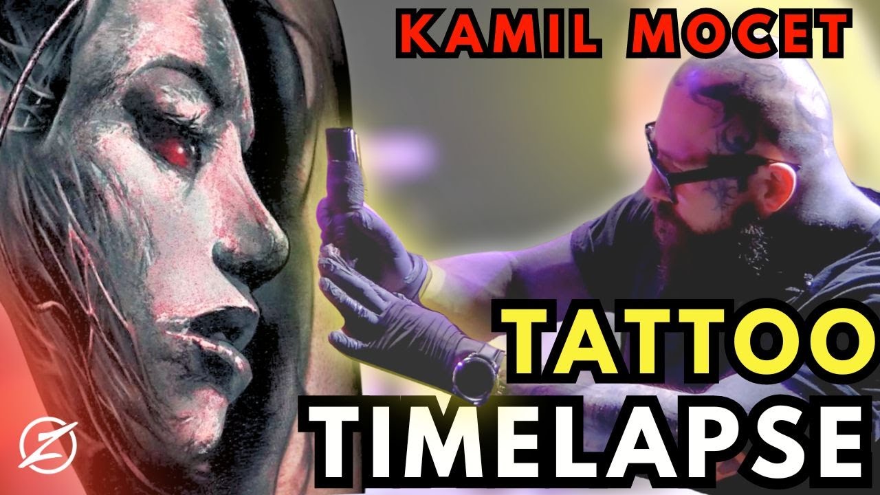 HUGE HORROR TATTOO Designed by Pro Artist Kamil Mocet! - YouTube