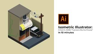 Isometric Illustrator: INITIAL D, AE86 'Fujiwara Bunta House'  In 10 minutes