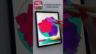 Coloring Book For Adults FLOWER COLORING PAGES #coloring #shorts