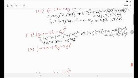 Expand each of the following, using suitable identities:(i) (x + 2y + 4z)2(ii) (2x – y + z)2...