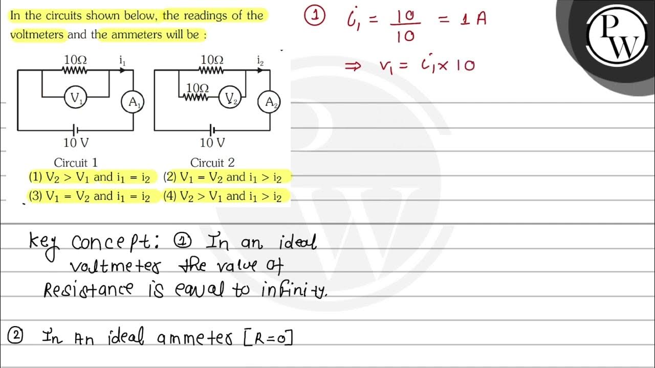 In the circuits shown below, the readings of the voltmeters and the