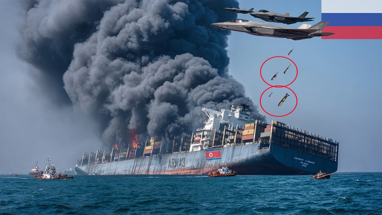 2 minutes ago! US F-35 fighter jet sank a North Korean ship carrying 30,254 weapons to Russia. Arma3