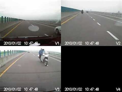61快速道路巧遇重機