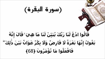 سورة البقرة الاية 68