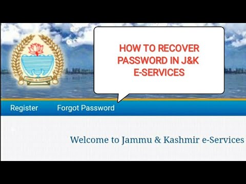 HOW TO RECOVER PASSWORD ON JAMMU & KASHMIR E-SERVICES PORTAL || FOR DEMOCILE CERTIFICATE