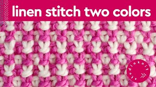 Two Color Linen Stitch | Slip Stitch Knitting Pattern (2 Row Repeat)
