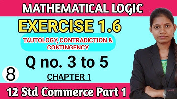 Class 12th maths part 1 | exercise 1.6 commerce | lesson no 1 mathematical logic