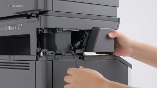 MX532/MX632/XM3350—Installing the convenience stapler