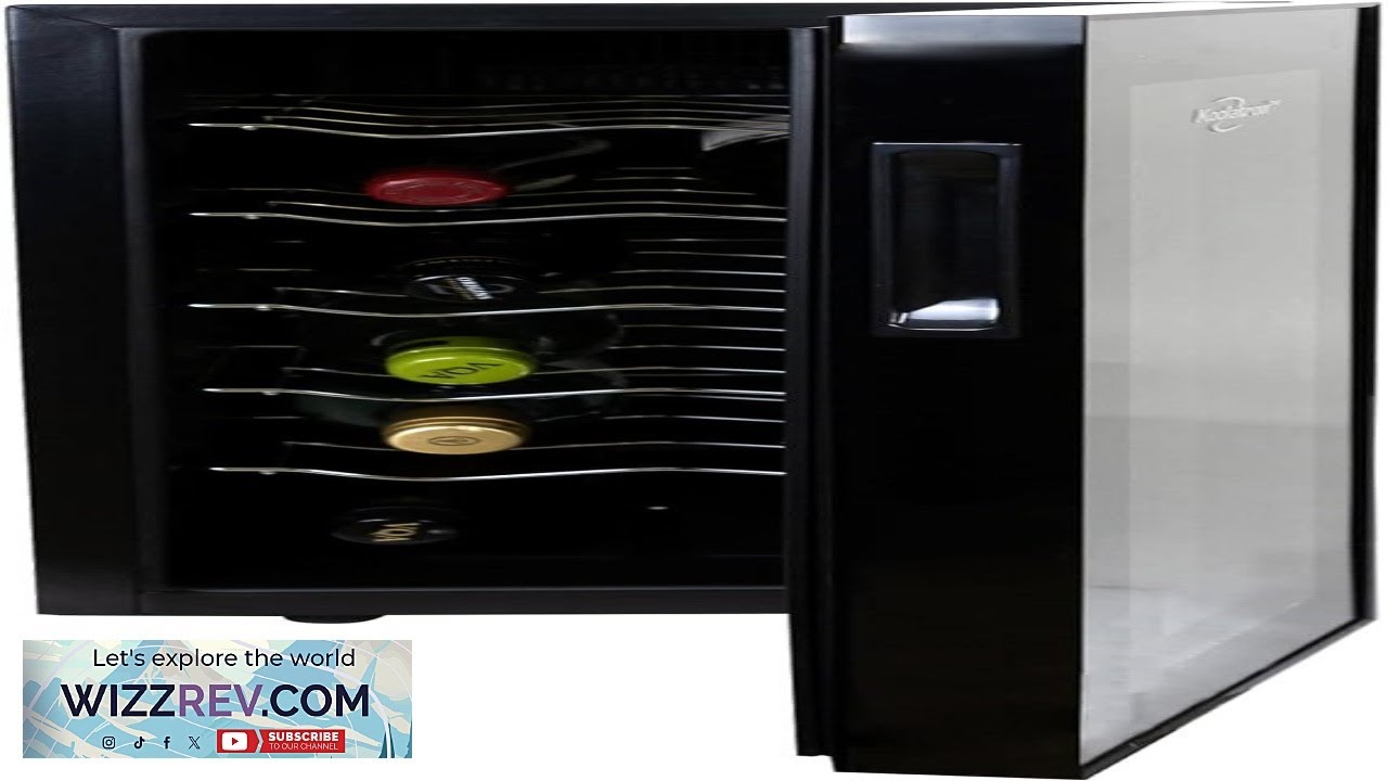 Koolatron 12 Bottle Wine Fridge Freestanding Wine Cooler with Glass Door