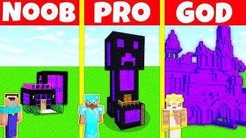 Minecraft Battle: PORTAL HOUSE BUILD CHALLENGE - NOOB vs PRO vs GOD / Animation