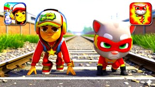 Talking Tom Gold Run vs Subway Surfers  | Best Endless Runner Battle!#subwaysufers#takingtomgoldrun screenshot 2