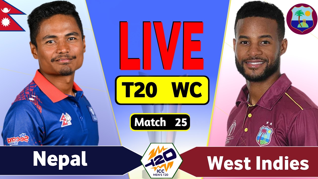 🔴 Nepal vs West Indies 25th T20 Live Match Today | NEP vs WI Live Cricket Score