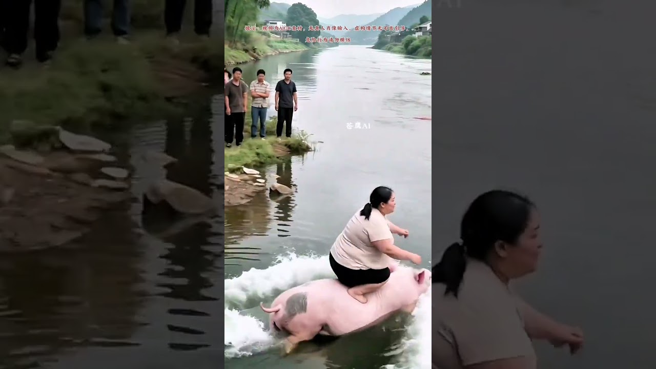 Outdoor, swimming, funny, rural life, Boo absurd video