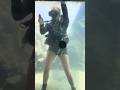 Diver Waves INSIDE Shark Tank | Coral World St Thomas 4K