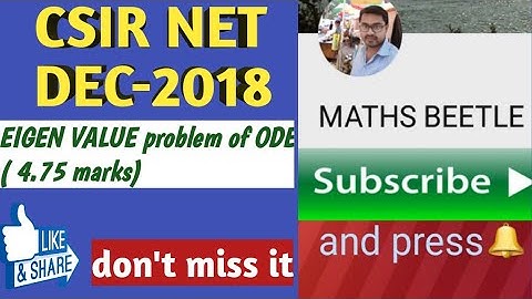 EigenValue problem of ODE |CSIR NET D-2018