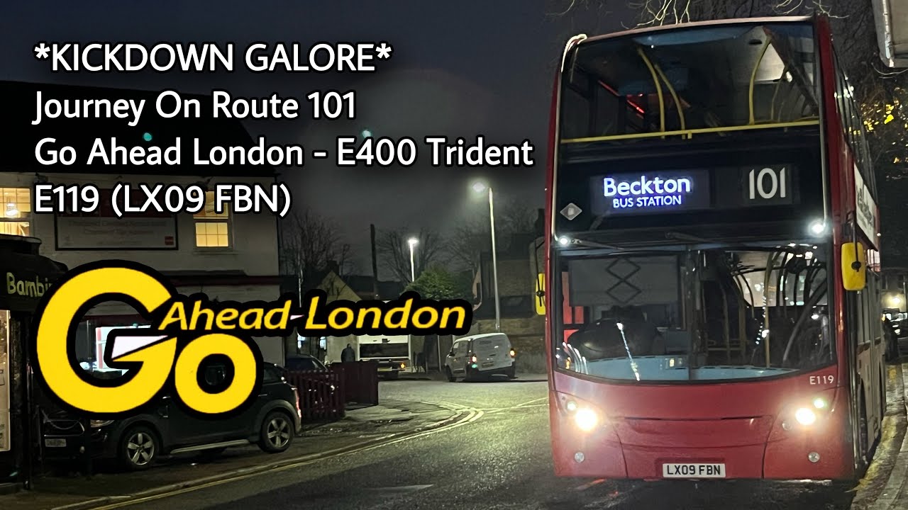 (F1) *KICKDOWN GALORE* Journey On Route 101 | Go Ahead London Enviro400 Trident - E119 (LX09 FBN)