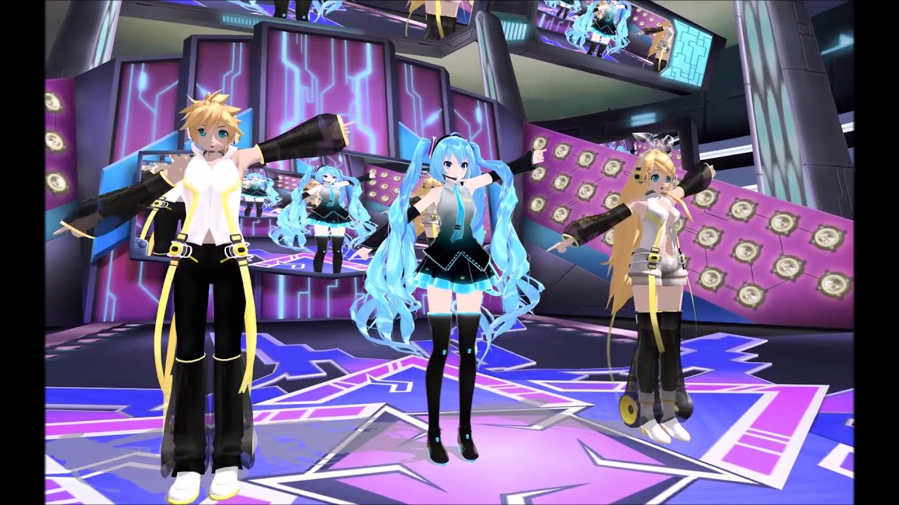MMD Bad Apple Miku,Rin and Len - YouTube