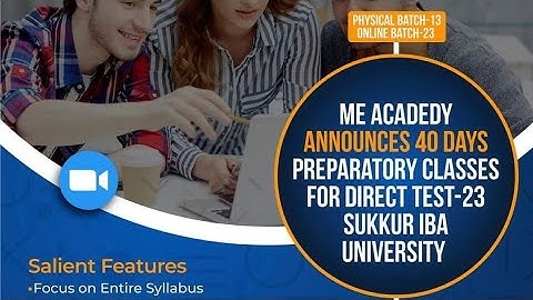 Direct Test-2023 Preparation| Sukkur IBA University| ME Academy Sukkur| Asif Ali