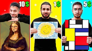 چالش نقاشی 1 دلاری/ 5 دلاری/ 10دلاری 🎨🤑 کی نقاشیش بهتر میشه ؟