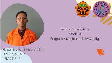 CARA MEMBUAT PROGRAM MENGHITUNG LUAS SEGITIGA DENGAN ALAS DAN TINGGI / DUA !!!