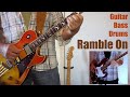 Led Zeppelin   Ramble On All Instruments   Partial Cover   DIY Guitar and Bass Demo