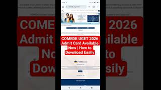 📥 How to Download COMEDK Admit Card 2026 ✅ | Direct Link 🔗, Steps & Important Instructions ⚠️