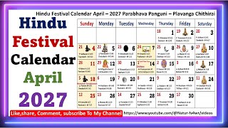 Hindu Festival Calendar April – 2027 || Parabhava Panguni – Plavanga Chithirai