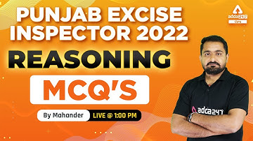 Punjab Excise Inspector 2022 | Reasoning | Multiple Choice Questions #1 | By Mahendar