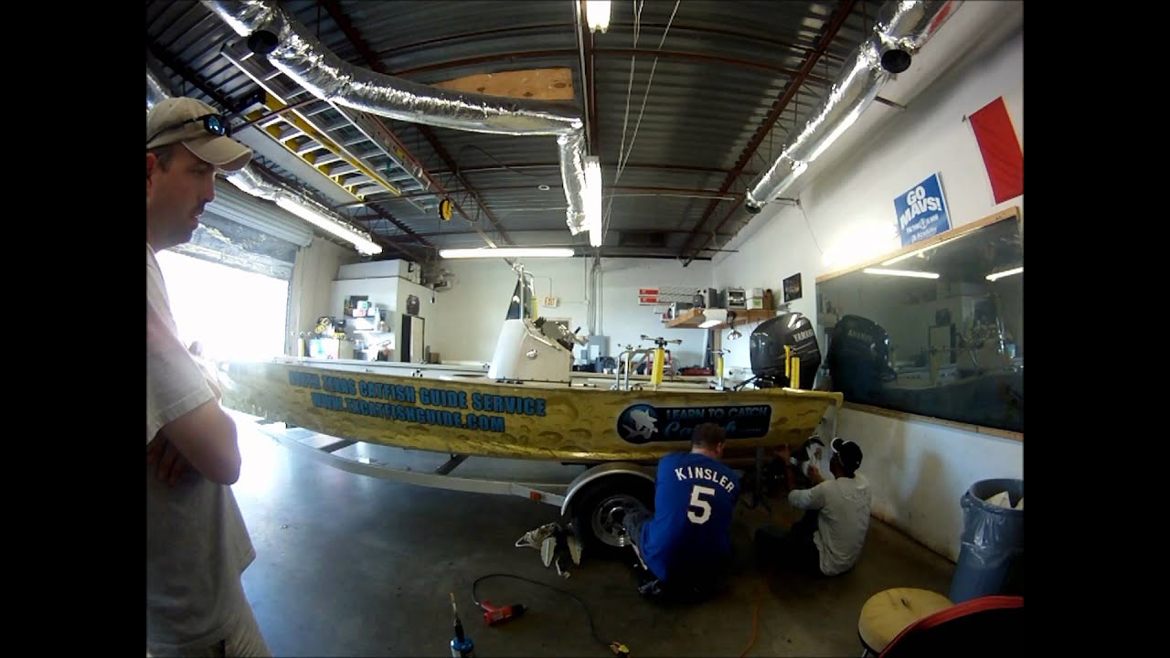 Boat Wrap - Wrapping Xpress Catfishing Boat With Vinyl 