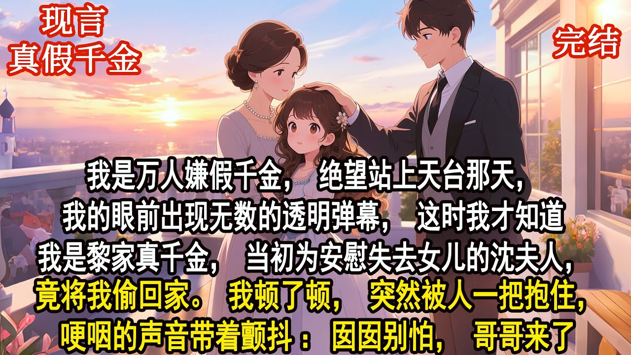 我是萬人嫌假千金，絕望站上天臺那天，我的眼前出現無數的透明彈幕，這時我才知道我是黎家真千金，當初為安慰失去女兒的沈夫人，竟將我偷回家。我頓了頓，突然被人一把抱住，哽咽的聲音帶著顫抖：囡囡別怕，哥哥來了