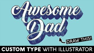 Custom Type Tutorial With Adobe Illustrator - Script Font Text Design For Merch By Amazon Shirt Sell