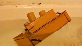 The Sinking Of The RMS Glue Gun (cardboard boat)