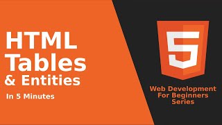 HTML Tables & Entities - Web Development for Beginners