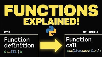 Python Programming | GTU Unit-4: Functions (Function Definition & Function Call)