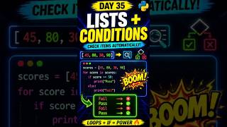 Day 35 Learning Python— Lists + Conditions in Python 🔥#python #coding #pythonforbeginners
