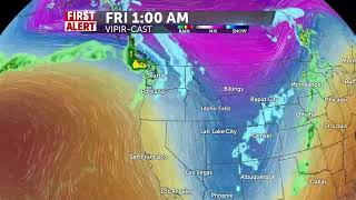 Cold front will keep gusty winds overnight with scattered showers