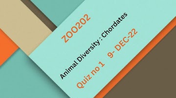 ZOO202 Animal Diversity : Chordates Quiz No 1 Solution