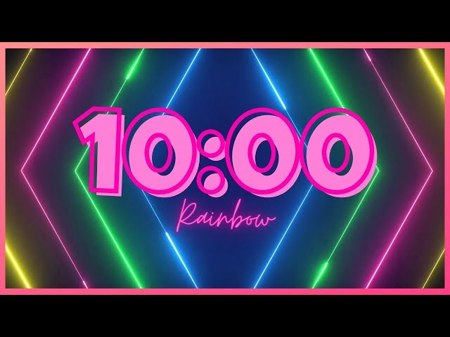 10 Minute Timer With Music RAINBOW [LOVE-CLASSROOM-HAPPY] class=