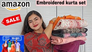  AMAZON Partywear/ Office kurta set haul | Latest Affordable Kurtis haul | Amazon Embroidered kurtis