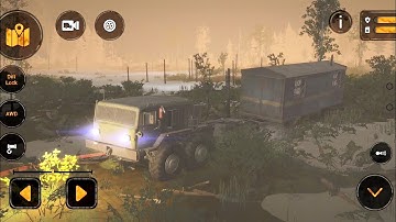 Pulling Trailer In Swamp - Night Safari - MudRunner Android Gameplay HD