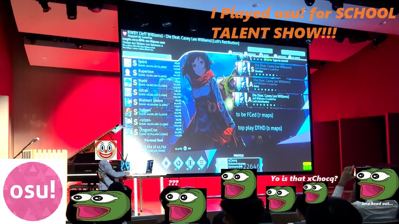 I played osu! for school talent show