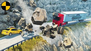 Cars vs Rockslide 😱 BeamNG.Drive