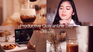 Productive Quarantine Day🏠🌿 || Quarantine Makeup💄, Making a Coffee☕️