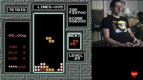 17 Lines on Level 29 with DAS [NES Tetris NTSC]