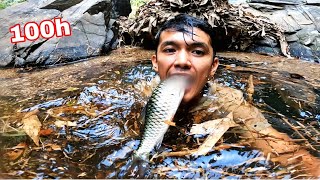 SĂN Bầy Cá Suối Ẩn Nấp Dưới Gốc Cây BẰNG TAY KHÔNG | 4 Ngày Ngủ Trong Rừng Săn Tìm Thức Ăn